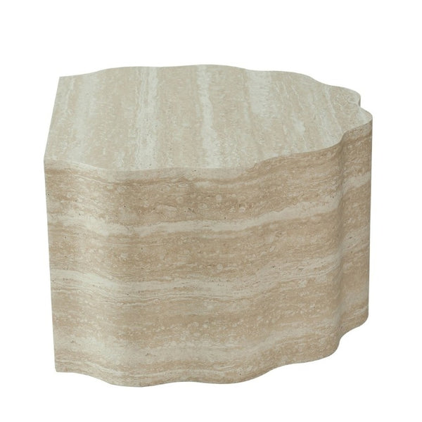 English Elm Round Nesting Coffee Table Set of 2 Warm Beige MDF Wood Modern Living Room Accent W3040P510477