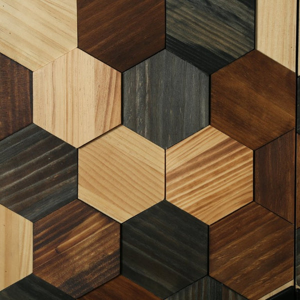 English Elm 60 Inch Tall Accent Cabinet Honeycomb Mosaic Doors Ash Wood Finish Pinewood Legs W3040P529833