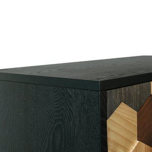 English Elm 60 Inch Tall Accent Cabinet Honeycomb Mosaic Doors Ash Wood Finish Pinewood Legs W3040P529833