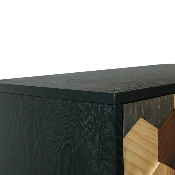 English Elm 60 Inch Tall Accent Cabinet Honeycomb Mosaic Doors Ash Wood Finish Pinewood Legs W3040P529833