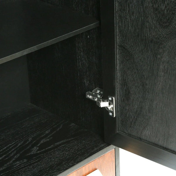 English Elm 60 Inch Tall Accent Cabinet Honeycomb Mosaic Doors Ash Wood Finish Pinewood Legs W3040P529833