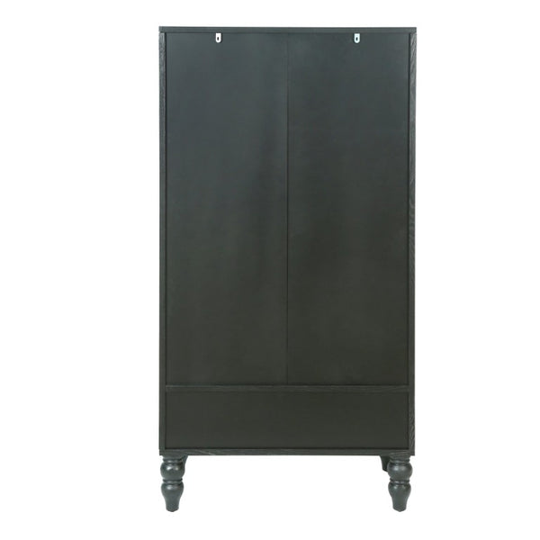 English Elm 60 Inch Tall Accent Cabinet Honeycomb Mosaic Doors Ash Wood Finish Pinewood Legs W3040P529833