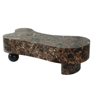 English Elm Faux Travertine Lift Top Coffee Table with Fluted Base and Walnut Toned Storage W3040P531642