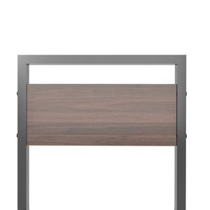 English Elm 4-Piece Industrial Dining Set with Under Table Wine Rack and Matte Black Metal Frame W3064P529675