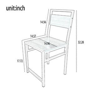 English Elm Industrial Two Person Dining Set with Wine Rack Storage for Small Space Kitchens W3064P529681
