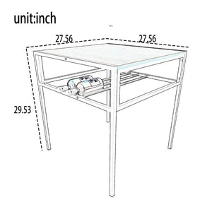 English Elm Industrial Two Person Dining Set with Wine Rack Storage for Small Space Kitchens W3064P529681