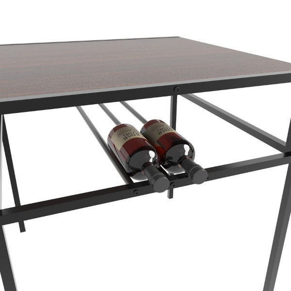English Elm Industrial Two Person Dining Set with Wine Rack Storage for Small Space Kitchens W3064P529681