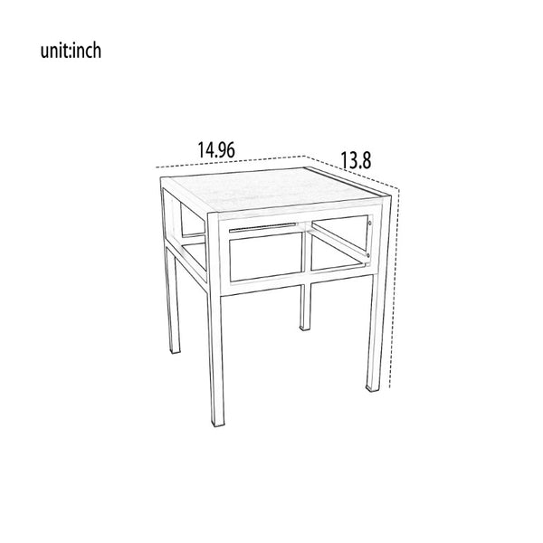 English Elm Brandname Square Dining Set with Wine Rack Two Stools Dark Wood Industrial Kitchen Nook W3064P530119