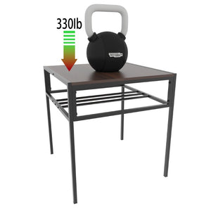 English Elm Brandname Square Dining Set with Wine Rack Two Stools Dark Wood Industrial Kitchen Nook W3064P530119