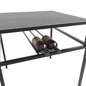 English Elm Brandname Square Dining Set with Wine Rack Two Stools Dark Wood Industrial Kitchen Nook W3064P530119