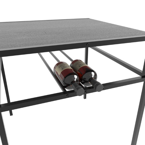 English Elm Brandname Square Dining Set with Wine Rack Two Stools Dark Wood Industrial Kitchen Nook W3064P530119