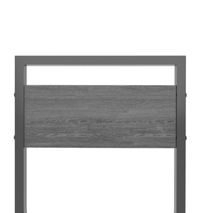 English Elm 4-Piece Industrial Dining Set with Wine Rack Dark Wood Grain and Matte Black Metal Frame W3064P530172