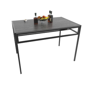 English Elm 5 Piece Industrial Dining Set with Wine Rack Bench and Ladder Back Chairs for Small Spaces W3064P530180