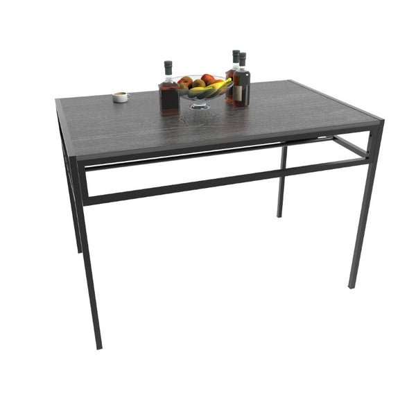 English Elm 5 Piece Industrial Dining Set with Wine Rack Bench and Ladder Back Chairs for Small Spaces W3064P530180