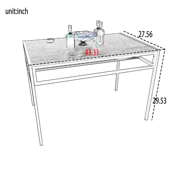 English Elm 5 Piece Industrial Dining Set with Wine Rack Bench and Ladder Back Chairs for Small Spaces W3064P530180