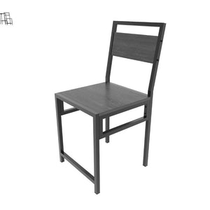 English Elm 5 Piece Industrial Dining Set with Wine Rack Bench and Ladder Back Chairs for Small Spaces W3064P530180