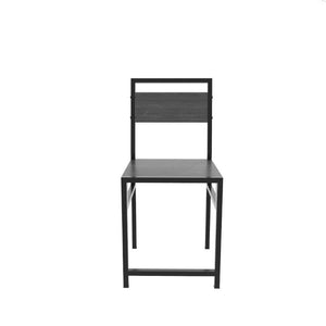 English Elm 5 Piece Industrial Dining Set with Wine Rack Bench and Ladder Back Chairs for Small Spaces W3064P530180