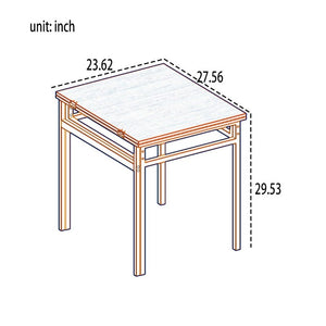 English Elm Extendable Industrial Dining Set Seats Six with Wood Grain Top and Matte Black Metal Frame W3064P536651