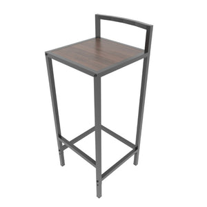 English Elm 3 Piece Industrial Counter Height Pub Set with Backless Stools and Built-In Wine Rack W3064P536655
