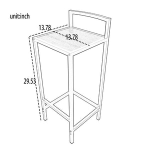 English Elm 3 Piece Industrial Pub Set with Built-In Shelving Backless Stools and Steel Frame W3064P536656