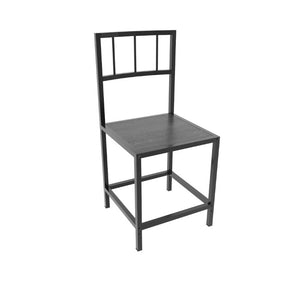 English Elm 5 Piece Industrial Dining Set with Built-In Storage Shelves Wood Grain Matte Black Frame W3064P536658