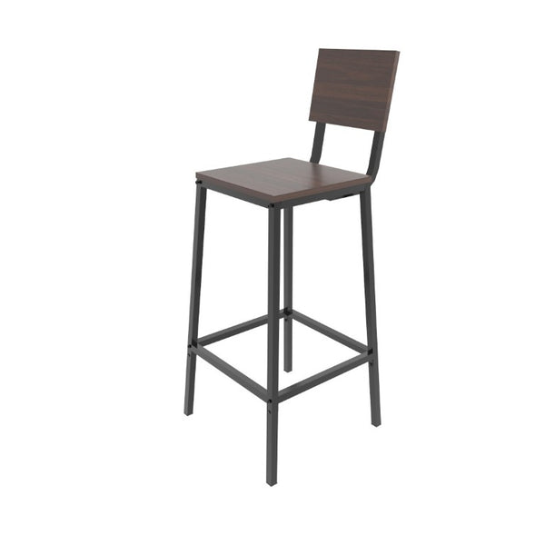 English Elm 3 Piece Industrial Counter Height Pub Set with Shelving for Kitchen or Balcony Bar W3064P536659