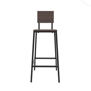 English Elm 3 Piece Industrial Counter Height Pub Set with Shelving for Kitchen or Balcony Bar W3064P536659