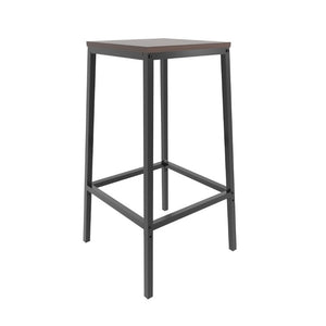 English Elm 3 Piece Industrial Bistro Set Round Counter Table Two Backless Stools Matte Black Frame W3064P536665