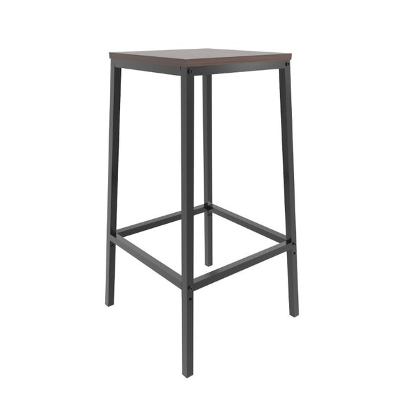 English Elm 3 Piece Industrial Bistro Set Round Counter Table Two Backless Stools Matte Black Frame W3064P536665