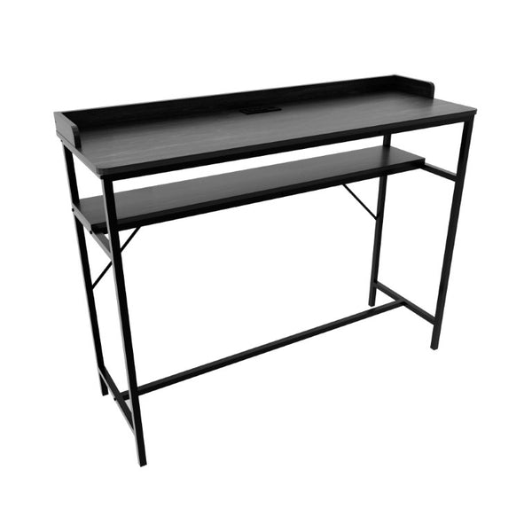 English Elm 3 Piece Industrial Pub Set with Engineered Wood Top Stools and Storage Shelf W3064P552414