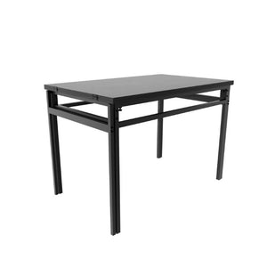 English Elm 8 Piece Extendable Dining Set with Wood Grain Tabletop and Metal Frame for Modern Homes W3064S00007