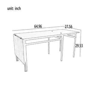 English Elm 8 Piece Extendable Dining Set with Wood Grain Tabletop and Metal Frame for Modern Homes W3064S00007