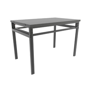 English Elm 4 Piece Extendable Dining Set with Wood Grain Top Metal Frame Modern Apartment Kitchen W3064S00010
