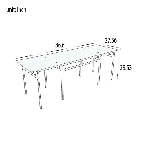 English Elm 4 Piece Extendable Dining Set with Wood Grain Top Metal Frame Modern Apartment Kitchen W3064S00010