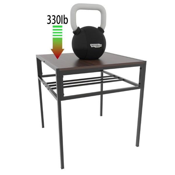 English Elm 4 Piece Industrial Dining Set Walnut Grain Tabletop Black Iron Frame Seats Four W3064S00011
