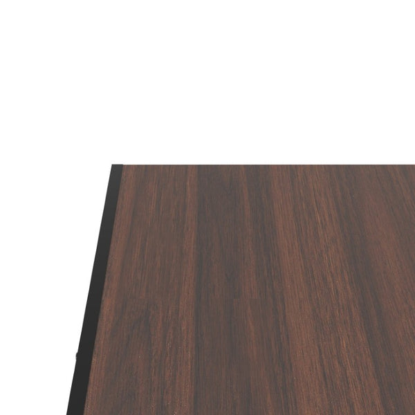 English Elm 6 Piece Industrial Dining Set Walnut Wood Grain Top with Built-In Wine Rack Storage Table + 4 Chairs + 1 Bench W3064S00013