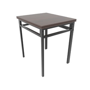 English Elm Extendable Dining Table and 6 Chairs Walnut Grain Black Iron Frame Industrial Set Table Set for 6 with 6 Chairs W3064S00015