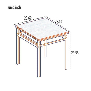 English Elm Extendable Dining Table and 6 Chairs Walnut Grain Black Iron Frame Industrial Set Table Set for 6 with 6 Chairs W3064S00015
