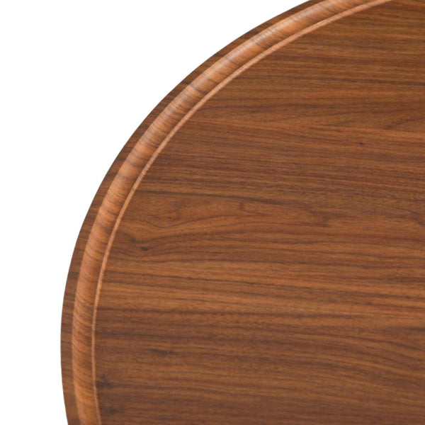 English Elm 39.37 Round Drum Coffee Table Walnut Veneer Hidden Drawers Mid-Century Living Room W3081P411159