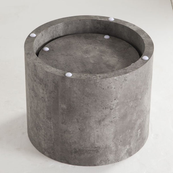 English Elm Nesting Coffee Tables Round Faux Concrete Finish Industrial Modern Accent Duo for Small Spaces Stone Gray W3081P440056