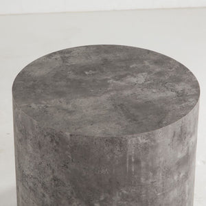 English Elm Nesting Coffee Tables Round Faux Concrete Finish Industrial Modern Accent Duo for Small Spaces Stone Gray W3081P440056
