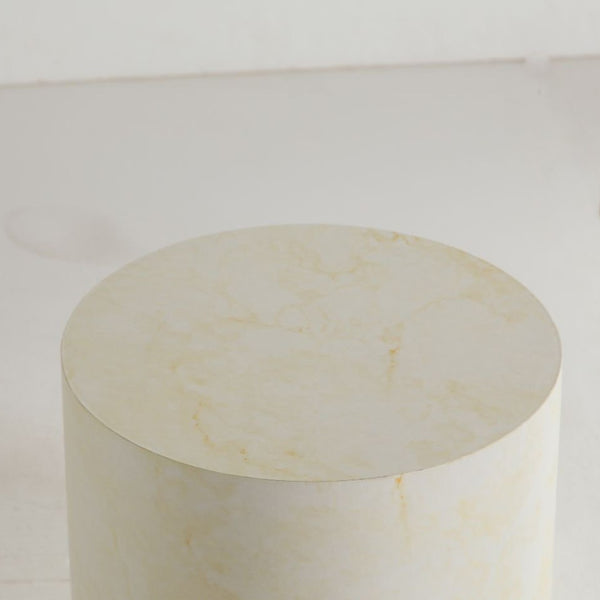 English Elm Nesting Coffee Tables Round Faux Concrete Finish Industrial Modern Accent Duo for Small Spaces W3081P440057