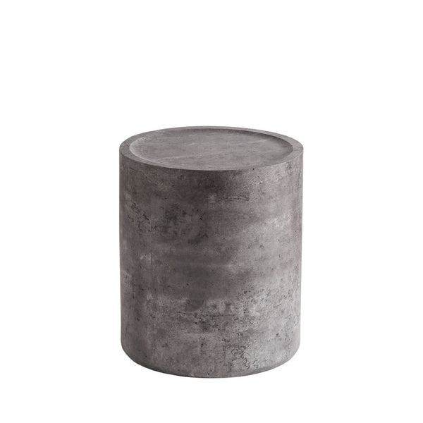 English Elm Modern Faux Concrete Round Side Table Fully Assembled MDF Accent for Any Room W3081P440122
