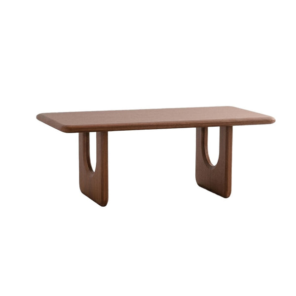 English Elm 47.24" Rectangular Walnut Wood Coffee Table with U-shaped Legs for Living Room W3081P459212