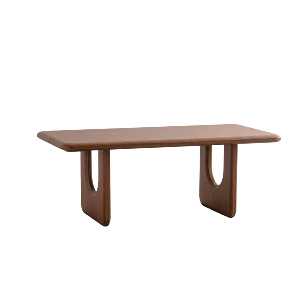English Elm 47.24" Rectangular Walnut Wood Coffee Table with U-shaped Legs for Living Room W3081P459212