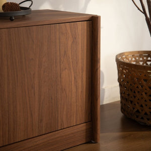 English Elm Walnut Brown Credenza 63 Inch Mid Century Modern Buffet with Soft Close Doors and Drawers W3081P459250