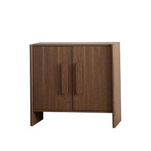 English Elm Wood MDF Walnut Grain Credenza with Soft Close Doors for Entryway or Living Room W3081P459254