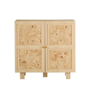 English Elm Burl-Pattern Melamine Sideboard with Dual Doors Light Oak Accent for Living Room W3081P502021