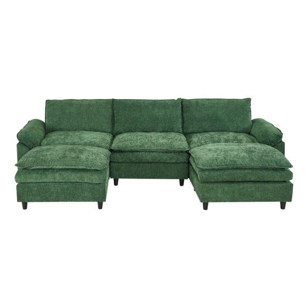 English Elm 2127-Gn-Middle,middle Upholstered Sofa with Hidden Under Seat Storage and Padded Armrests W308P202298