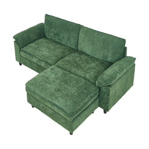 English Elm 2127-Gn-Middle,middle Upholstered Sofa with Hidden Under Seat Storage and Padded Armrests W308P202298